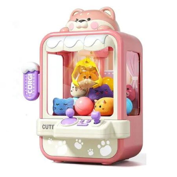 Claw Machine for Kids, Mini Vending Machine with Music, Prize Dispenser Toys for Girls and Boys, Electronic Claw Game Machine for Party Birthdays, Includes 20 Mini Toys