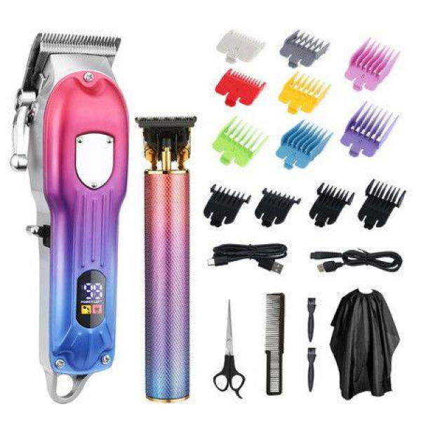 Clippers Trimmers Set Cordless Barber Clipper For Hair Cutting Kit With Combs Beard Barbers USB Rechargeable