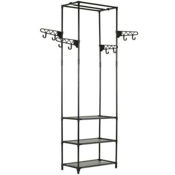 Clothes Rack Steel And Non-woven Fabric 55x28.5x175 Cm Black.