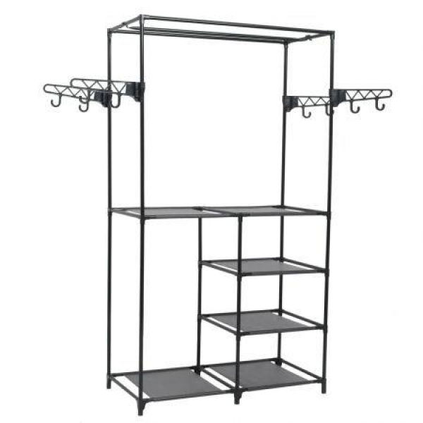 Clothes Rack Steel And Non-woven Fabric 87x44x158 Cm Black