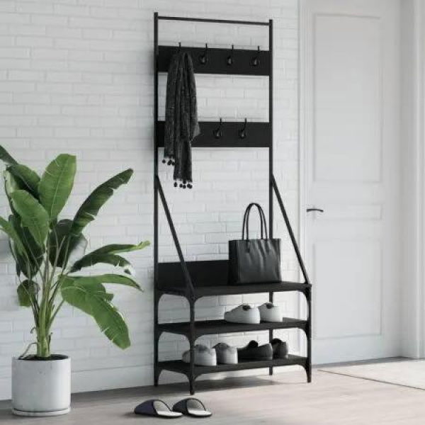 Clothes Rack with Shoe Storage Black 72x34x184 cm