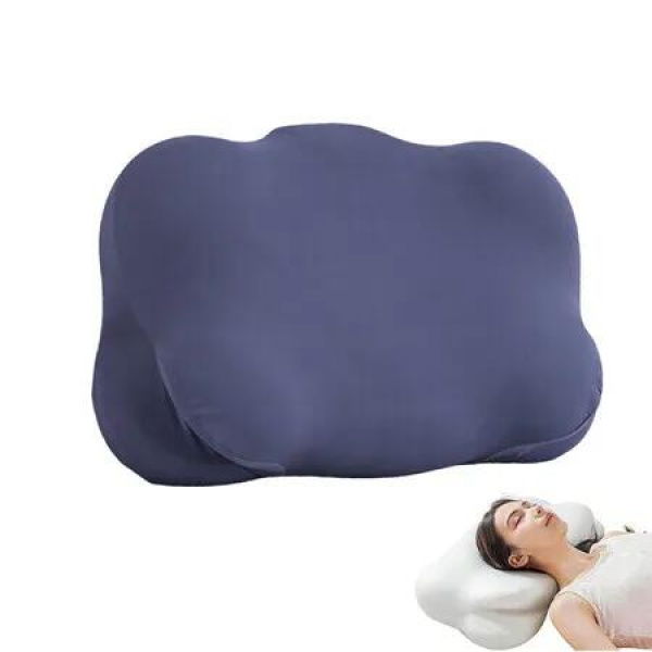 Cloud Pillow,Cloud Neck Pillow,Ergonomic Memory Foam Pillows,Adjustable Cervical Neck Support Pillow with Breathable Pillowcase (Dark Blue)