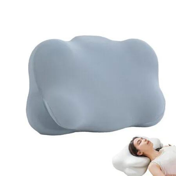 Cloud Pillow,Cloud Neck Pillow,Ergonomic Memory Foam Pillows,Adjustable Cervical Neck Support Pillow with Breathable Pillowcase (Light Blue)