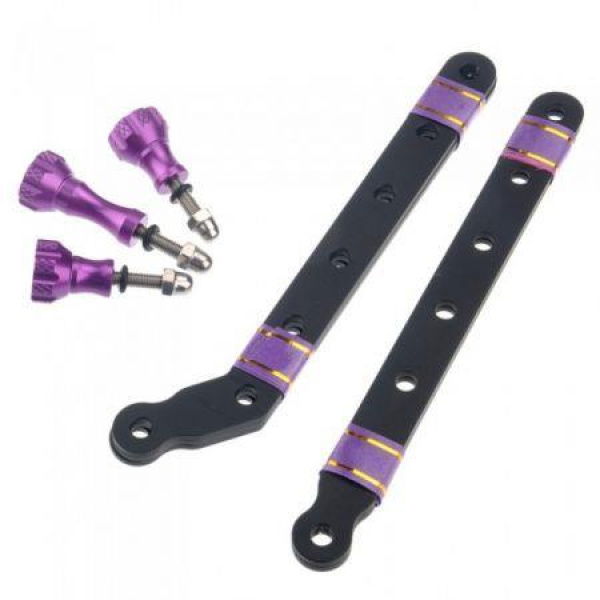 CNC Aluminum Alloy Extension Arms Mount Screw For GoPro HD Hero2 Hero3 3+ Purple.