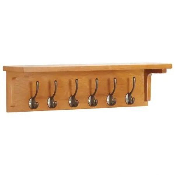Coat Rack 60x16x16 cm Solid Oak Wood