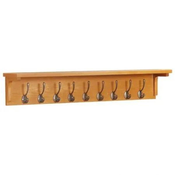Coat Rack 90x16x16 cm Solid Oak Wood