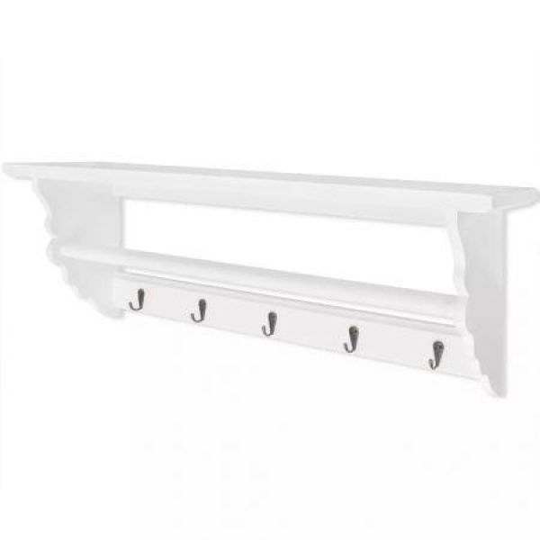 Coat Rack MDF White Baroque Style