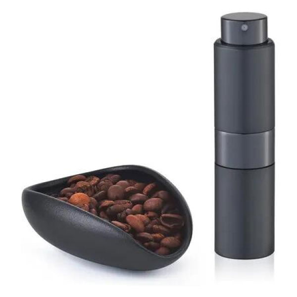 Coffee Bean Dosing Cup with 20ML Spray Bottle, Coffee Measuring Cups and Espresso Bean Spritzer Kit, Black