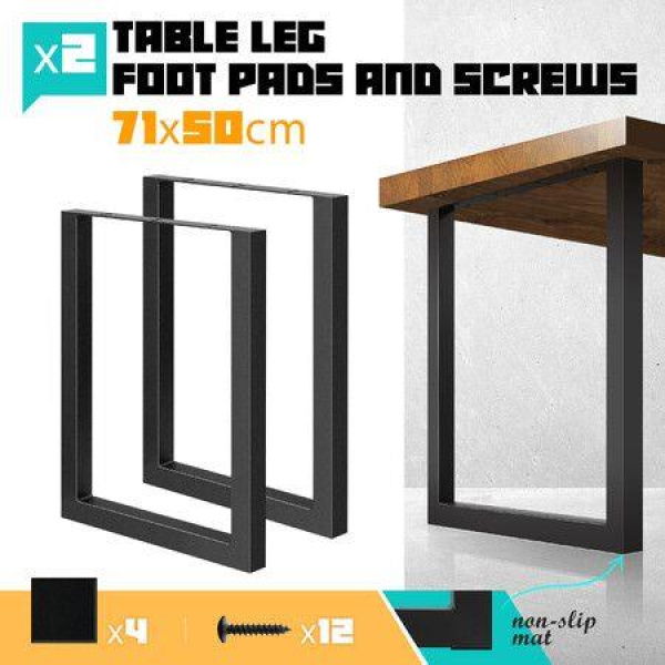 Coffee Dining Table Leg Metal Bench Console Desk Furniture Base Feet Industrial Steel Black For Bar Cafe Home Office Bedside 2PCS