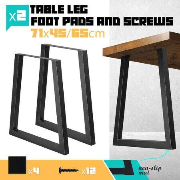 Coffee Dining Table Leg Metal Bench Console Feet Furniture Base Black Steel Industrial for Bar Home Office Cafe Bedside 2PCS