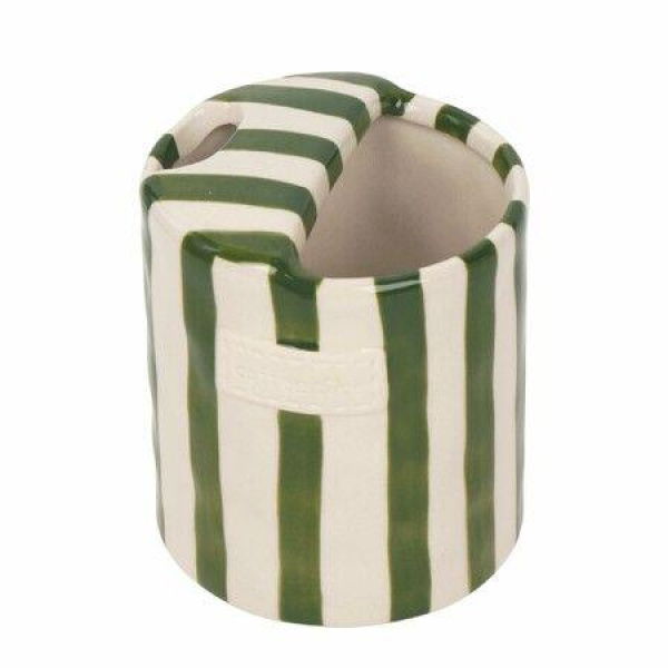 Coffee Mug Espresso Cup 10oz Ceramic Coffee Mugs Porcelain Coffee Cup Hand-Painted Striped Art Multiple Use for Kitchen,Green