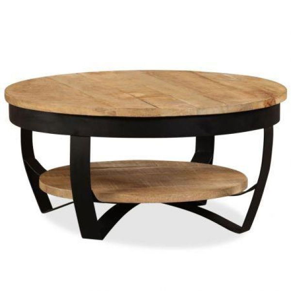 Coffee Table 65 Cm Solid Rough Mango Wood