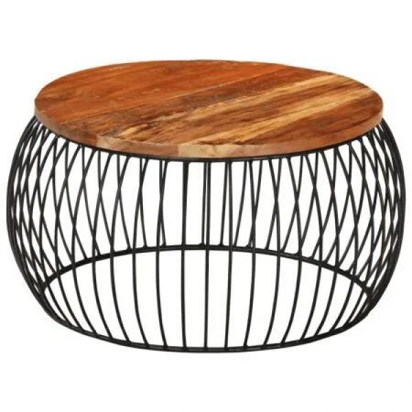 Coffee Table Ã˜68 cm Solid Reclaimed Wood