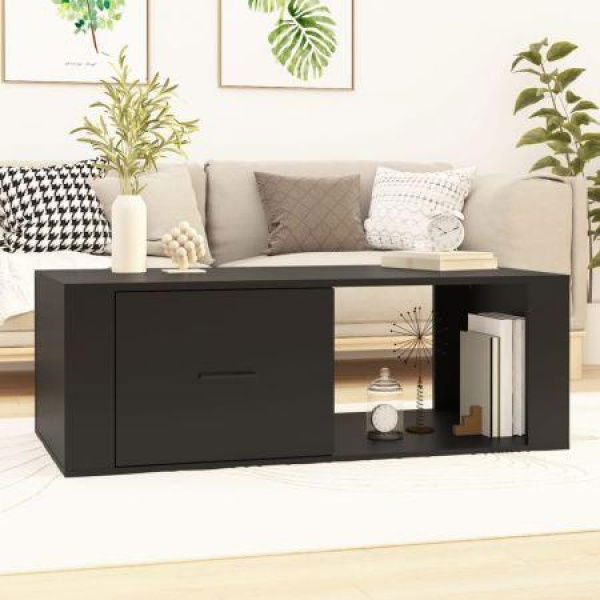 Coffee Table Black 100x50.5x35 Cm Engineered Wood.