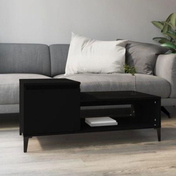 Coffee Table Black 100x50x45 Cm Engineered Wood