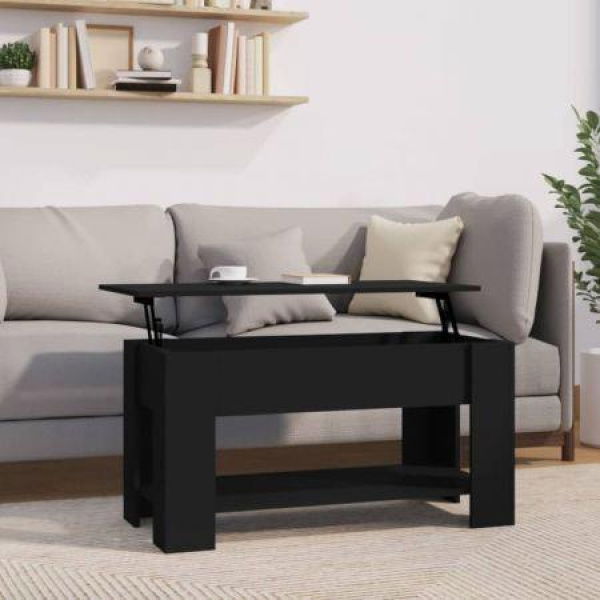 Coffee Table Black 101x49x52 Cm Engineered Wood