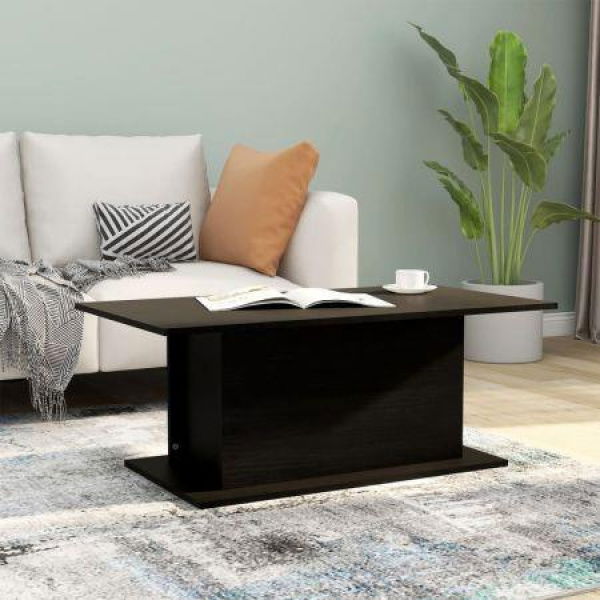 Coffee Table Black 102x55.5x40 Cm Engineered Wood.