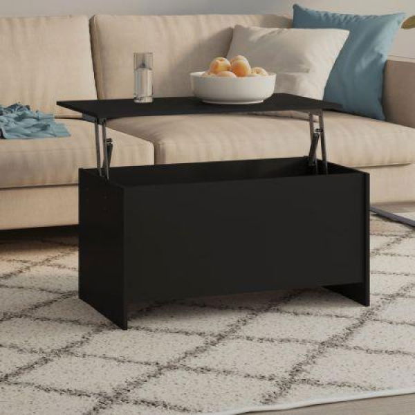 Coffee Table Black 102x55.5x52.5 Cm Engineered Wood.