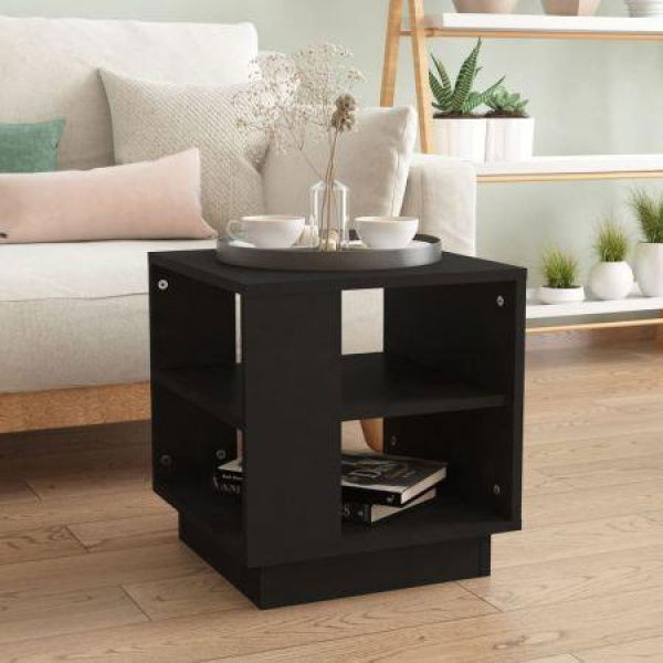 Coffee Table Black 40x40x43 Cm Engineered Wood