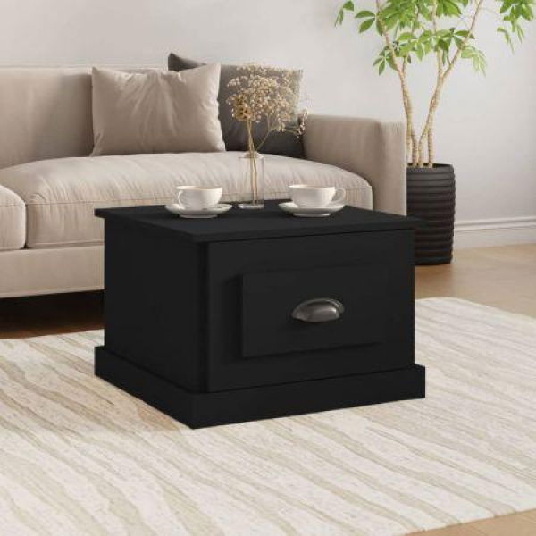 Coffee Table Black 50x50x35 Cm Engineered Wood