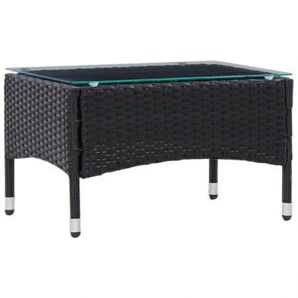 Coffee Table Black 60x40x36 Cm Poly Rattan