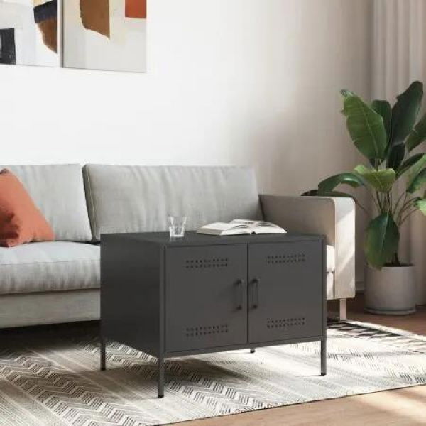 Coffee Table Black 68x50x50.5 cm Cold-rolled Steel