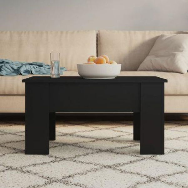 Coffee Table Black 79x49x41 Cm Engineered Wood