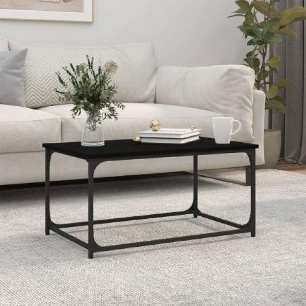 Coffee Table Black 80x50x40 Cm Engineered Wood And Iron