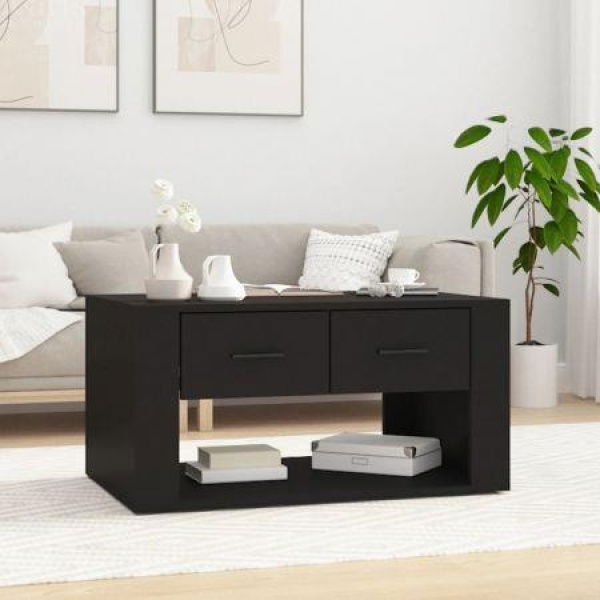 Coffee Table Black 80x50x40 Cm Engineered Wood