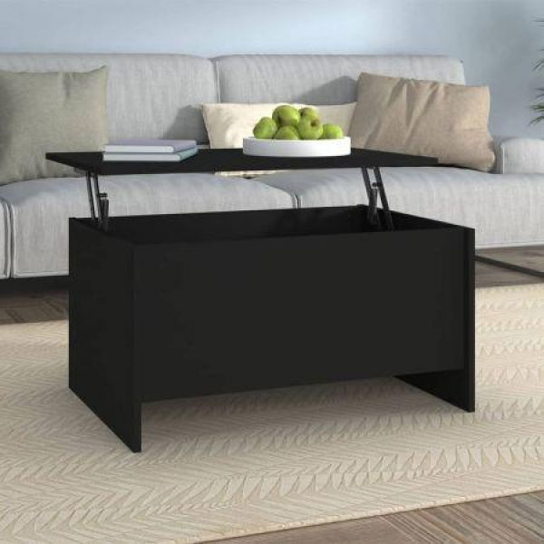 Coffee Table Black 80x55.5x41.5 Cm Engineered Wood.