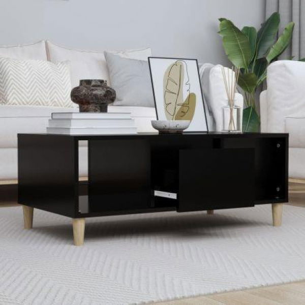 Coffee Table Black 90x50x36.5 Cm Engineered Wood.