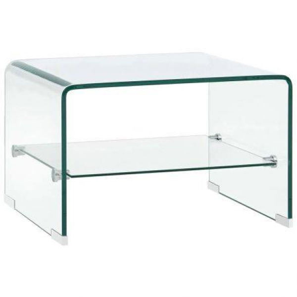 Coffee Table Clear 50x45x33 Cm Tempered Glass