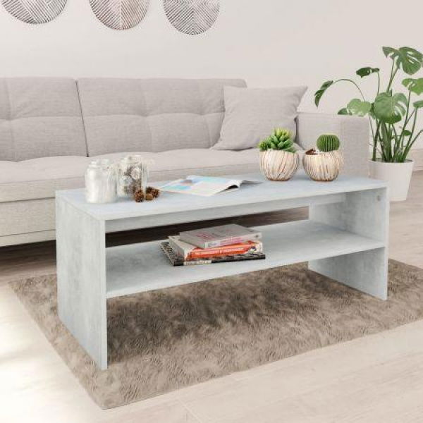 Coffee Table Concrete Grey 100x40x40 Cm Chipboard