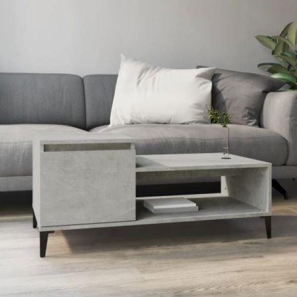 Coffee Table Concrete Grey 100x50x45 Cm Engineered Wood