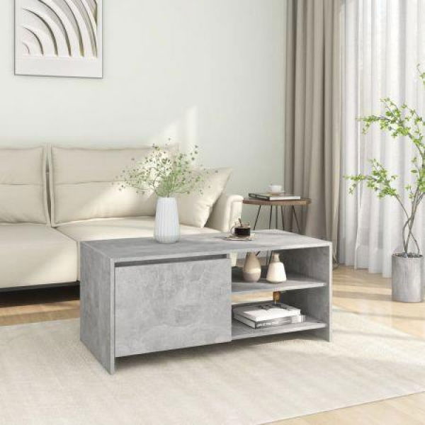 Coffee Table Concrete Grey 102x50x45 Cm Engineered Wood