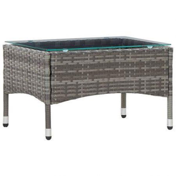 Coffee Table Grey 60x40x36 Cm Poly Rattan