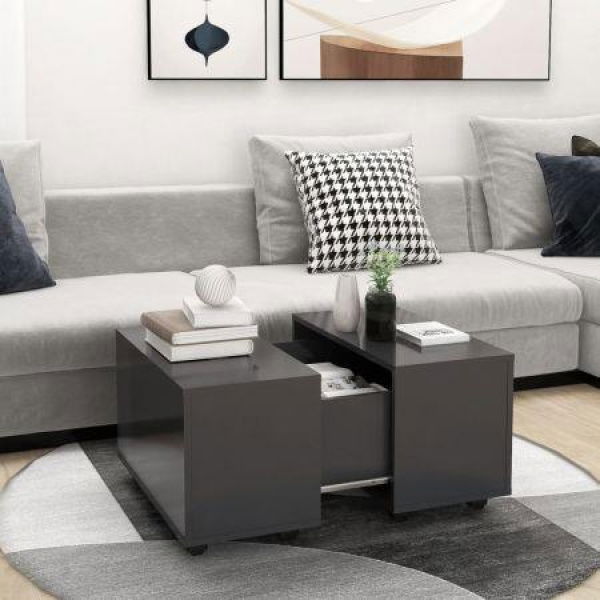 Coffee Table Grey 60x60x38 Cm Engineered Wood