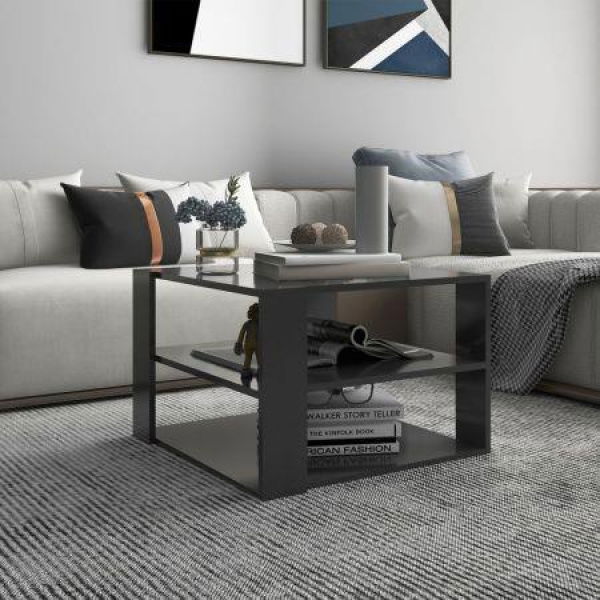 Coffee Table Grey 60x60x40 Cm Engineered Wood