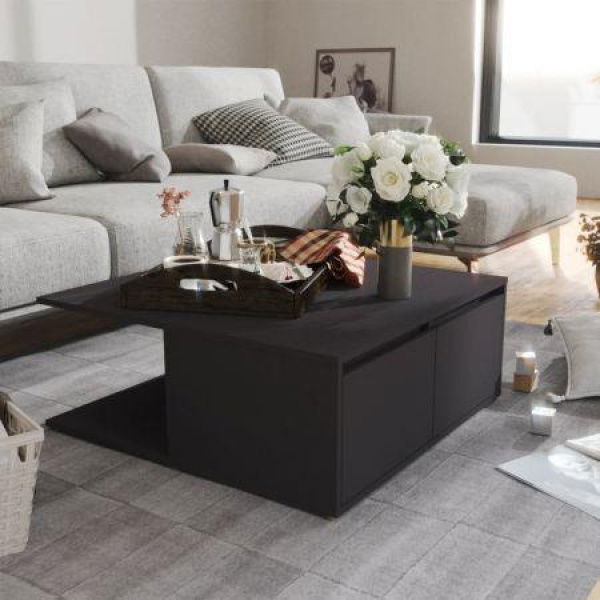 Coffee Table Grey 80x80x31 Cm Engineered Wood