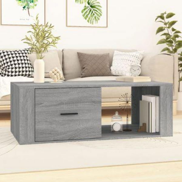 Coffee Table Grey Sonoma 100x50.5x35 Cm Engineered Wood.