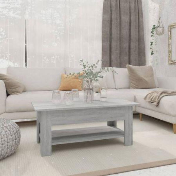 Coffee Table Grey Sonoma 102x55x42 Cm Engineered Wood