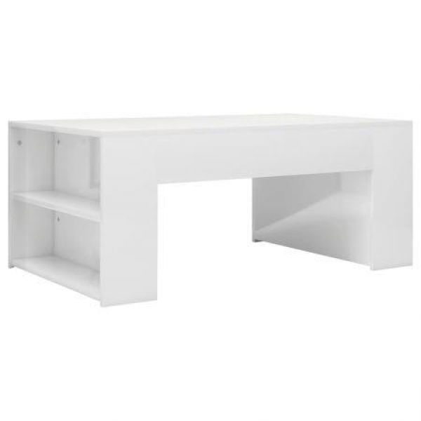 Coffee Table High Gloss White 100x60x42 Cm Engineered Wood