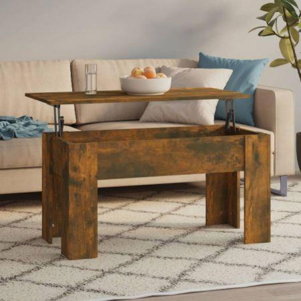 Coffee Table Smoked Oak 101x49x52 Cm Engineered Wood