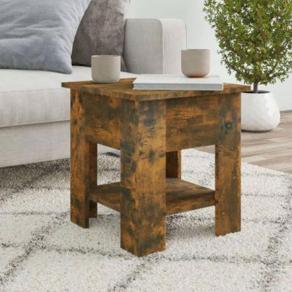 Coffee Table Smoked Oak 40x40x42 Cm Engineered Wood