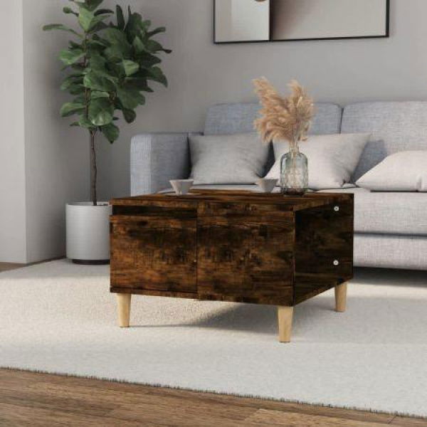 Coffee Table Smoked Oak 55x55x36.5 Cm Engineered Wood.