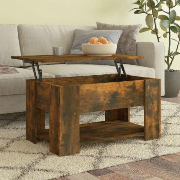 Coffee Table Smoked Oak 79x49x41 Cm Engineered Wood