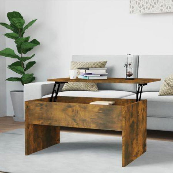 Coffee Table Smoked Oak 80x50.5x41.5 Cm Engineered Wood.