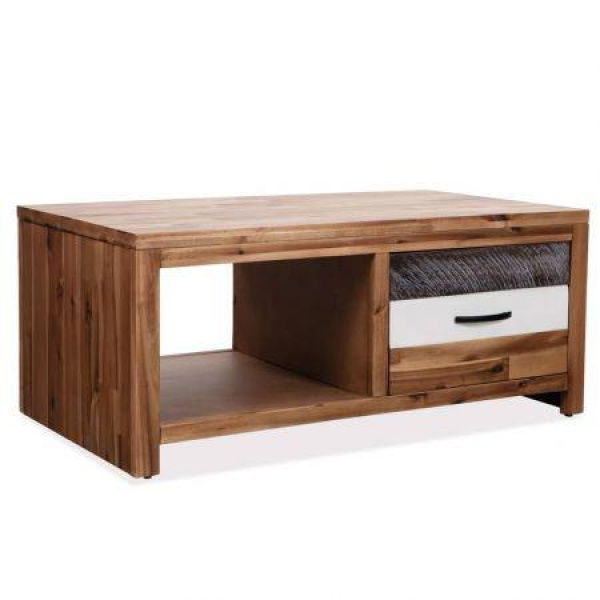 Coffee Table - Solid Acacia Wood - 90x50x37.5 Cm.