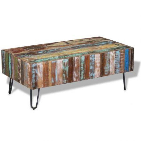 Coffee Table Solid Reclaimed Wood 100x50x38 Cm