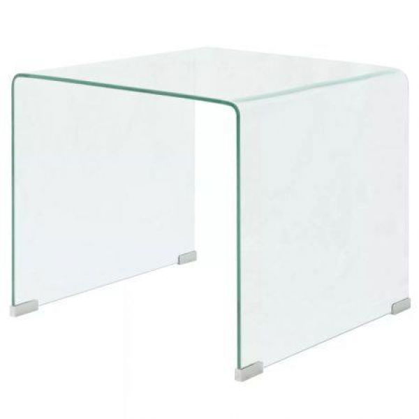 Coffee Table Tempered Glass 49.5x50x45 Cm Clear.